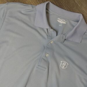 Straight Down Golf Polo Shirt Gray Stripe‎ Men's Large L